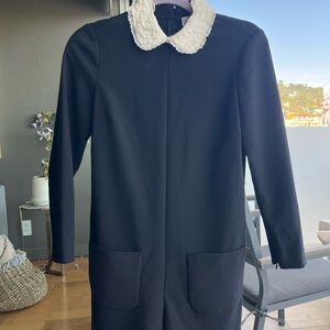 Red Valentino Black & White Lace Collar Romper